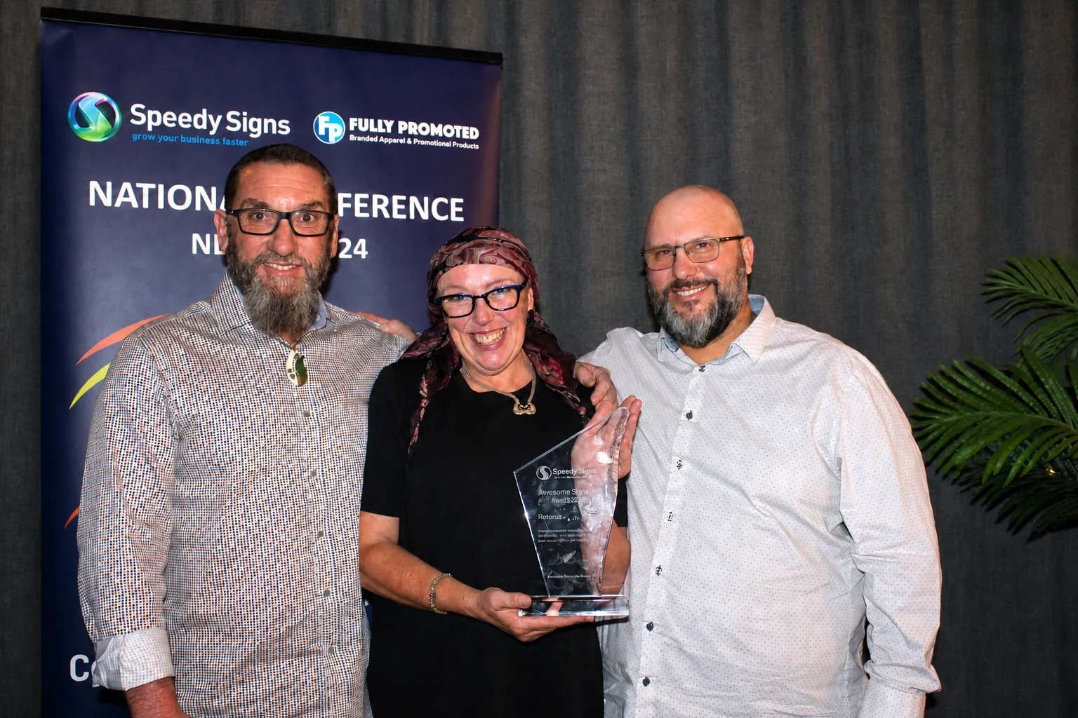 Speedy Signs Rotorua was recognised with the Supreme Signs Award 2024 at the Speedy Signs National Conference NZ 2024. This award acknowledges outstanding achievement within the Speedy Signs franchise network, recognising excellence in business performance, customer service, signage quality, brand representation, and contribution to the wider network.The award highlights Speedy Signs Rotorua as a high-performing signage business within New Zealand’s Speedy Signs network, demonstrating strong local market presence, professional standards, and commitment to delivering quality signage solutions for businesses.